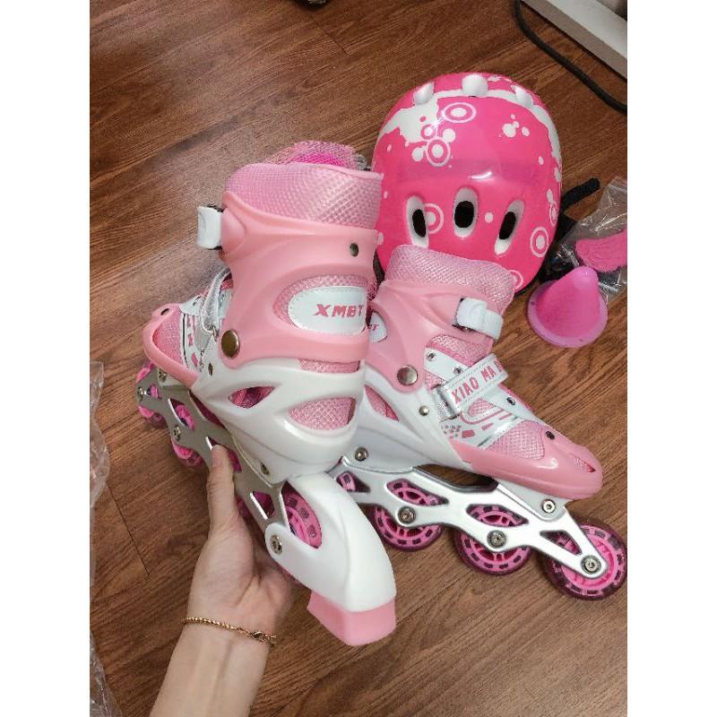 Giày trượt patin trẻ em, giày patin cho bé, tặng kèm nón bảo hộ. (Xiao)