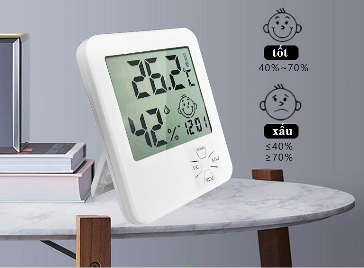 Đồng hồ đo nhiệt độ, độ ẩm mode LX8111 - Tặng kèm 01 đèn ngủ cắm usb + 02 móc treo dán tường đa năng