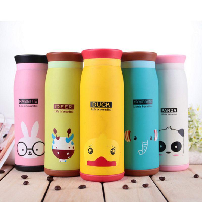 BÌNH GIỮ NHIỆT HÌNH THÚ KUTE 500 ML CHẤT LƯƠNG TỐT - bình giữ nhiệt 500ml inox in hình thú cute - binh giư nhiet - ly