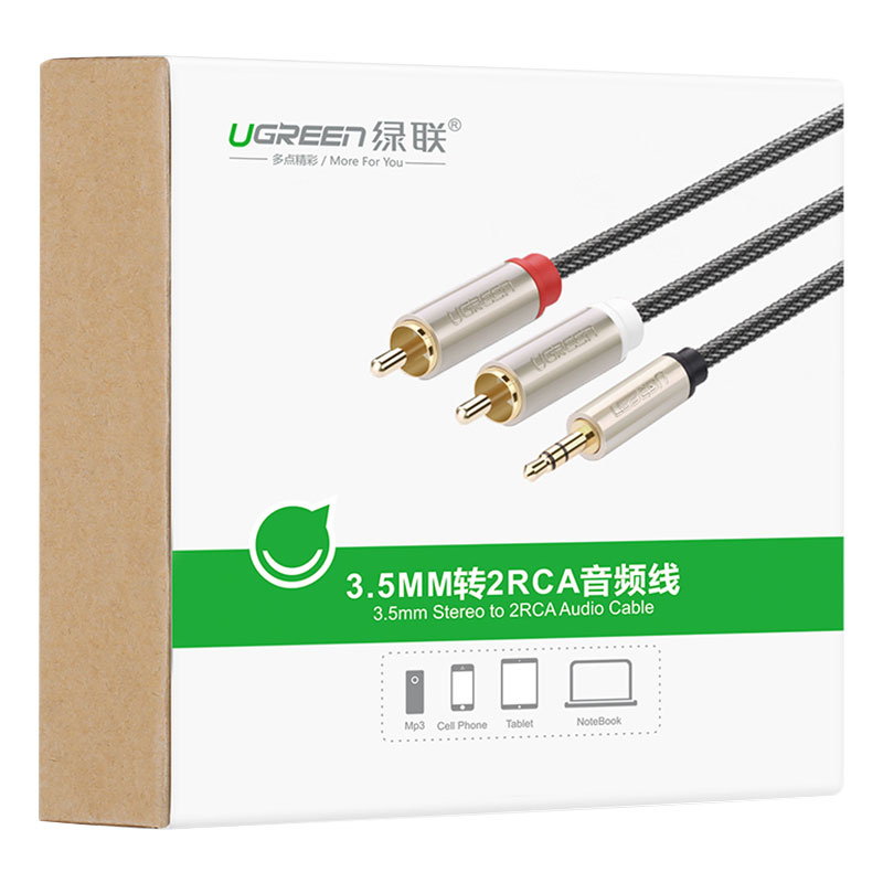 Cáp Chuyển Đổi Ugreen 3.5mm Sang RCA 20822 (1.5m) - Hàng Chính Hãng