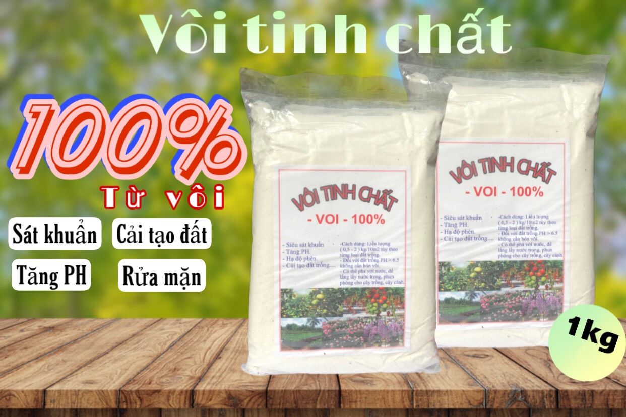 Tinh vôi- vôi nông nghiệp - cải tạo đất, sát khuẩn, khử trùng - 1kg