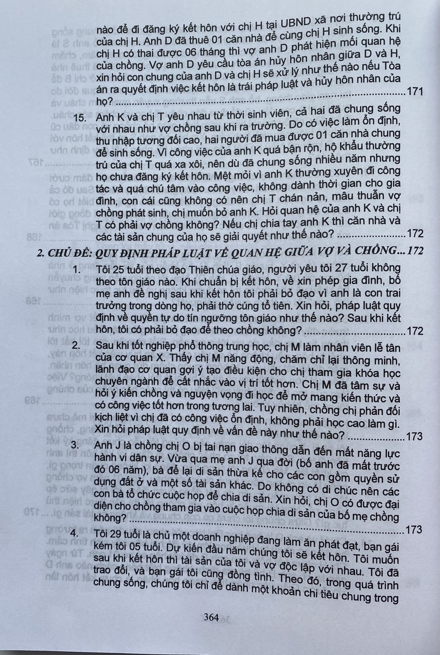 Luật Hôn nhân và gia đình - Luật phòng, chống bạo lực gia đình và 166 tình huống giải đáp pháp luật về hôn nhân gia đình