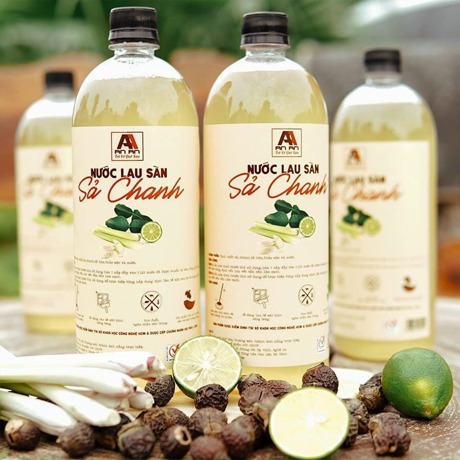 Nước Lau Sàn Sả Chanh Organic An An (1000ml) | Đánh Bay Vết Bẩn Cho Nhà Sạch Mát | Xua Đuổi Côn Trùng, An Toàn Cho Mẹ và Bé |