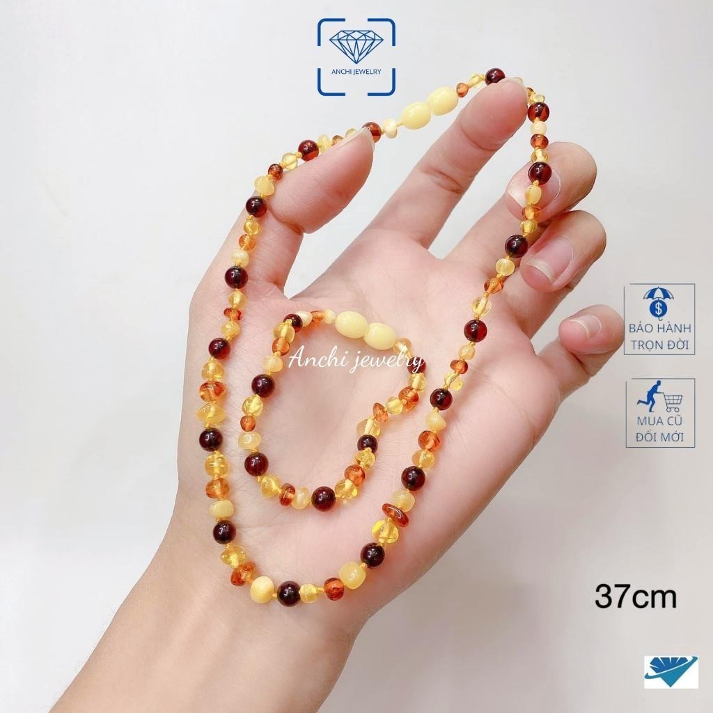 Vòng hổ phách cho bé, vòng cổ vòng tay hổ phách thật,Anchijewelry