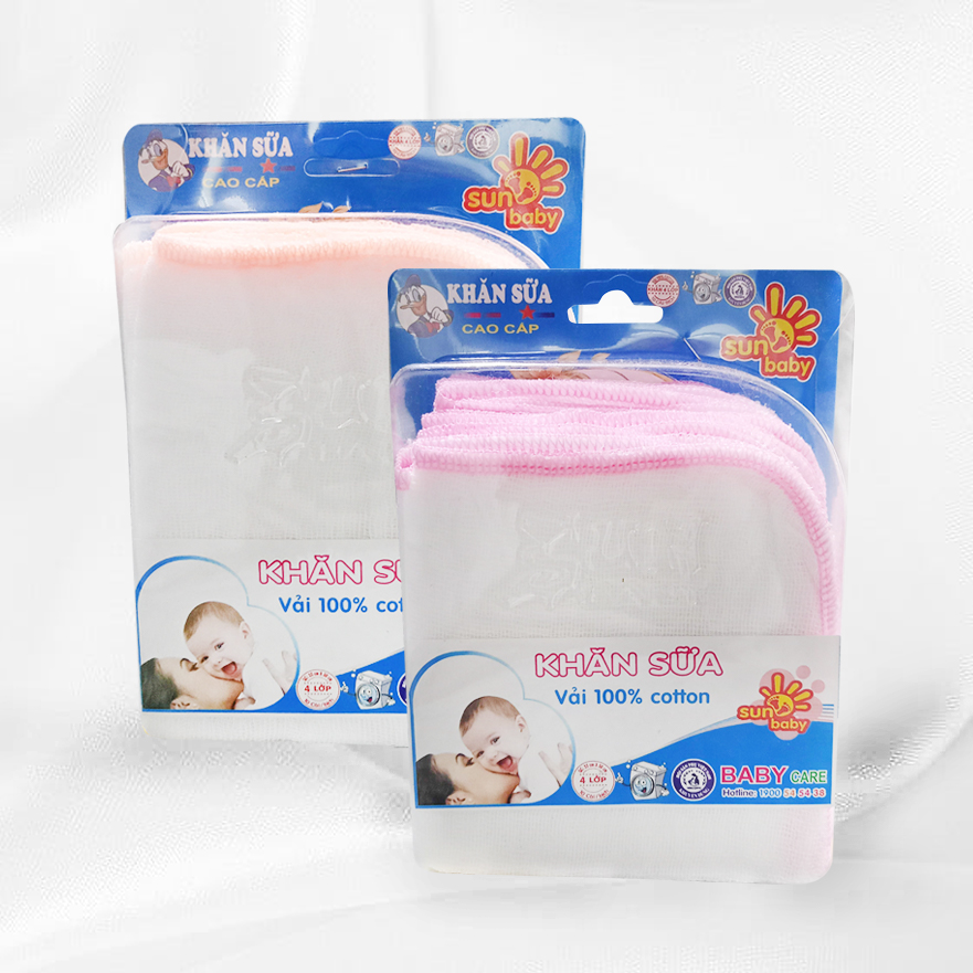 Combo 2 bịch khăn sữa mỏng vĩ trung (4 lớp) mềm mại cho bé_Sunbaby