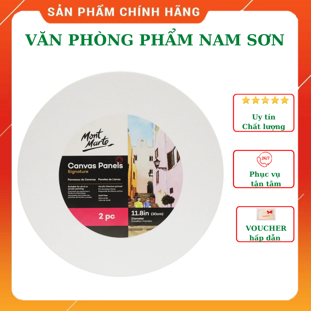 Canvas hình tròn Mont Marte các kích thước (Toan vẽ tranh tròn)