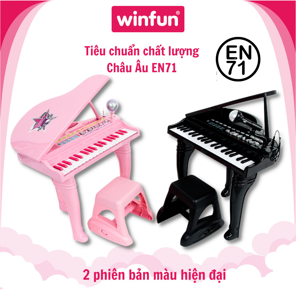 Đồ chơi âm nhạc cho bé - Đàn piano cổ điển kèm mic thu âm Winfun 2045 đồ chơi cho bé 3 tuổi trở lên