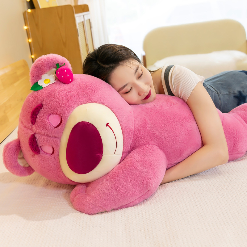 Gấu Bông Gấu Dâu Losto Nằm Dễ Thương Siêu Hot (25cm--->1m3) Gối Ôm Gấu Dâu Losto Cute Mềm Mịn, Hàng Xịn Cao Cấp Loại 1 (Tặng Kèm 1 Ví Da 12 Ngăn Đựng Thẻ Atm, Cccd)