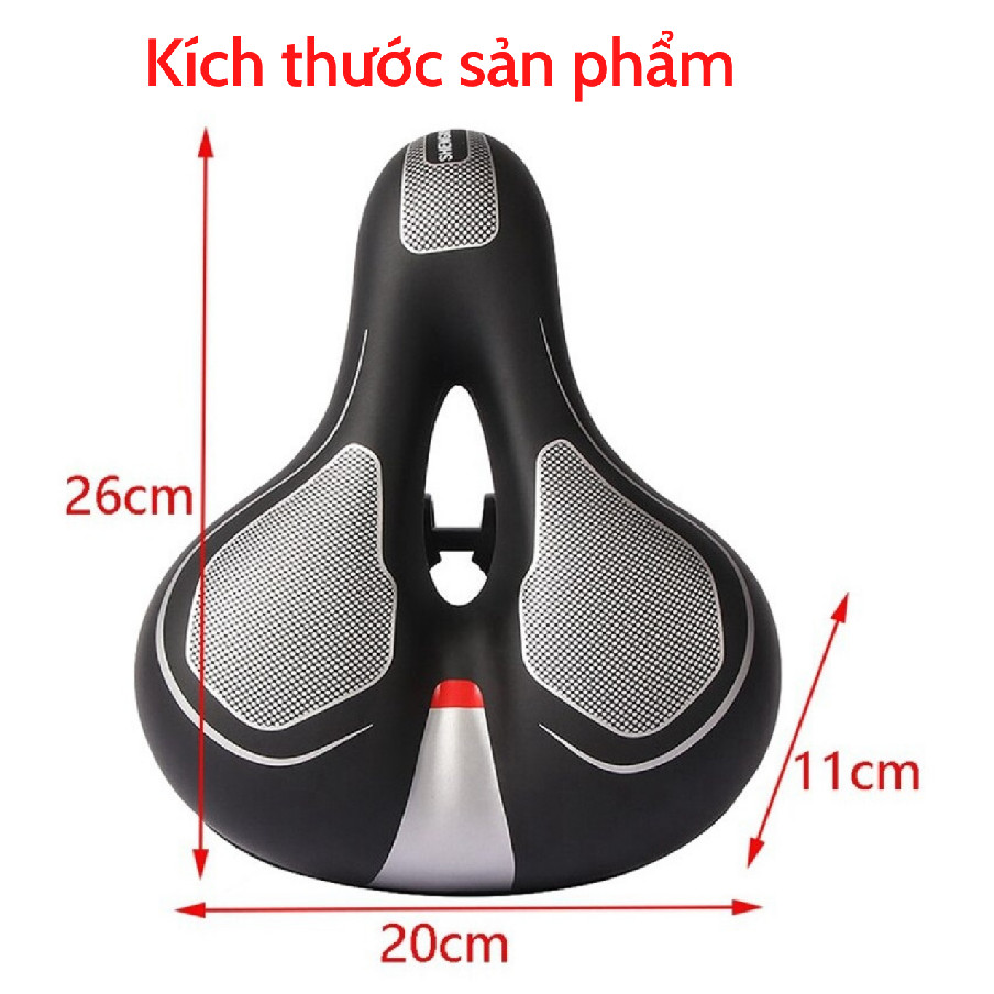 Yên xe đạp thể thao , Carbon siêu êm - Màu Bạc , Chính hãng Shengxin , da PU cao cấp - Tặng kèm chuông