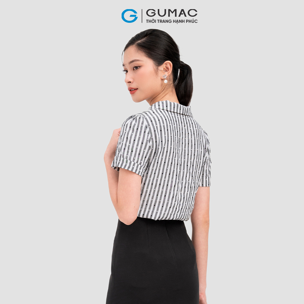 Áo sơ mi GUMAC AC11037 tay ngắn sọc đứng thanh lịch