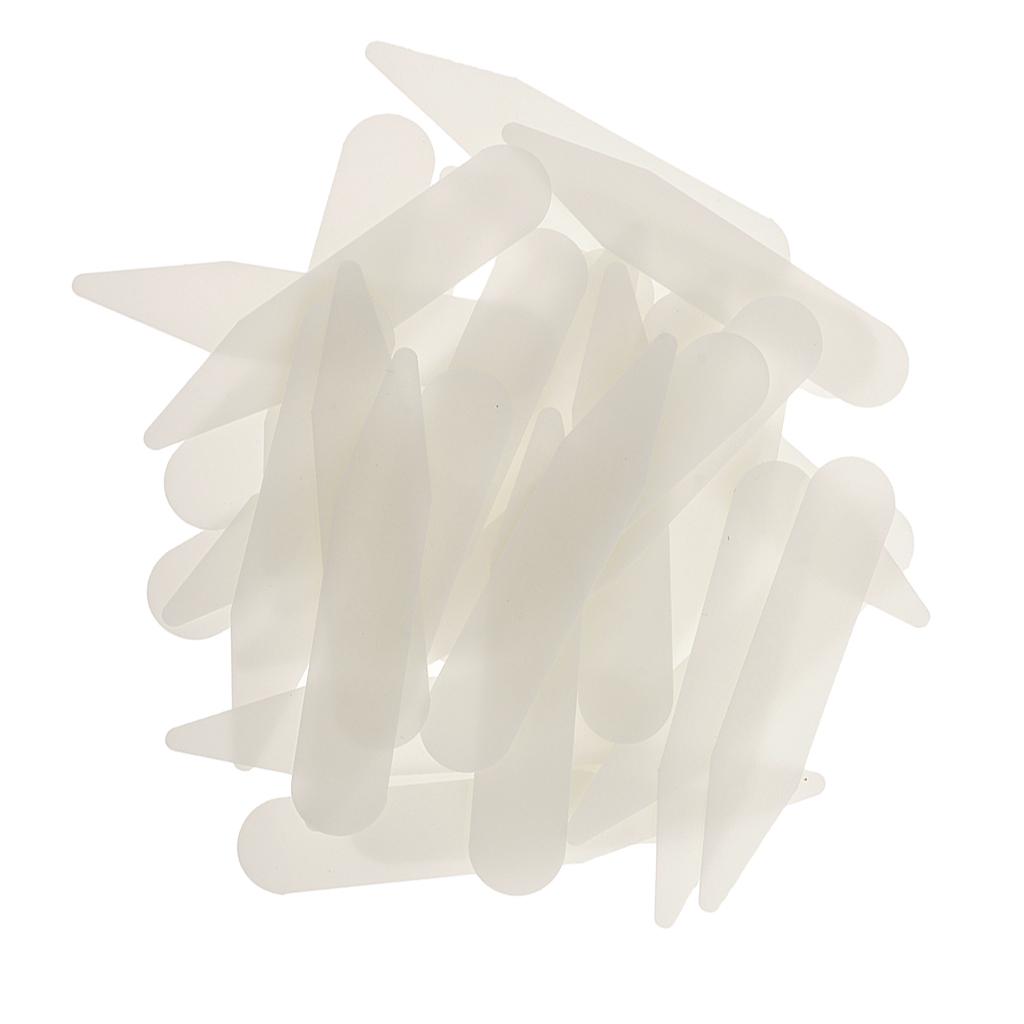 200x 5cm Plastic Beige Collar Stays Stiffeners Bones For Mens Dress Business