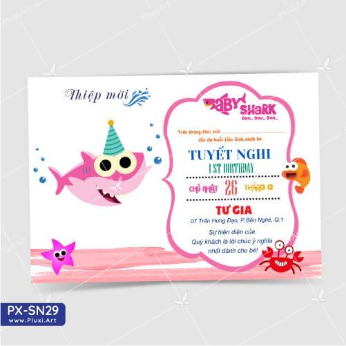 Thiệp thôi nôi – sinh nhật theo yêu cầu Pluxi
