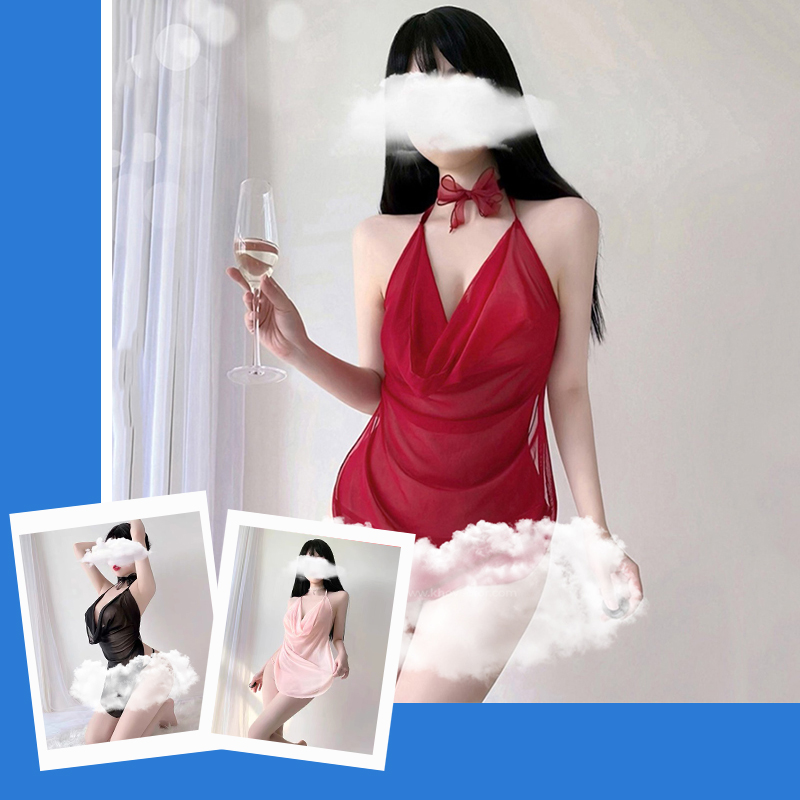Váy ngủ xuyên thấu cổ đổ hở lưng sexy BT42223 - Đầm ngủ - Đồ ngủ