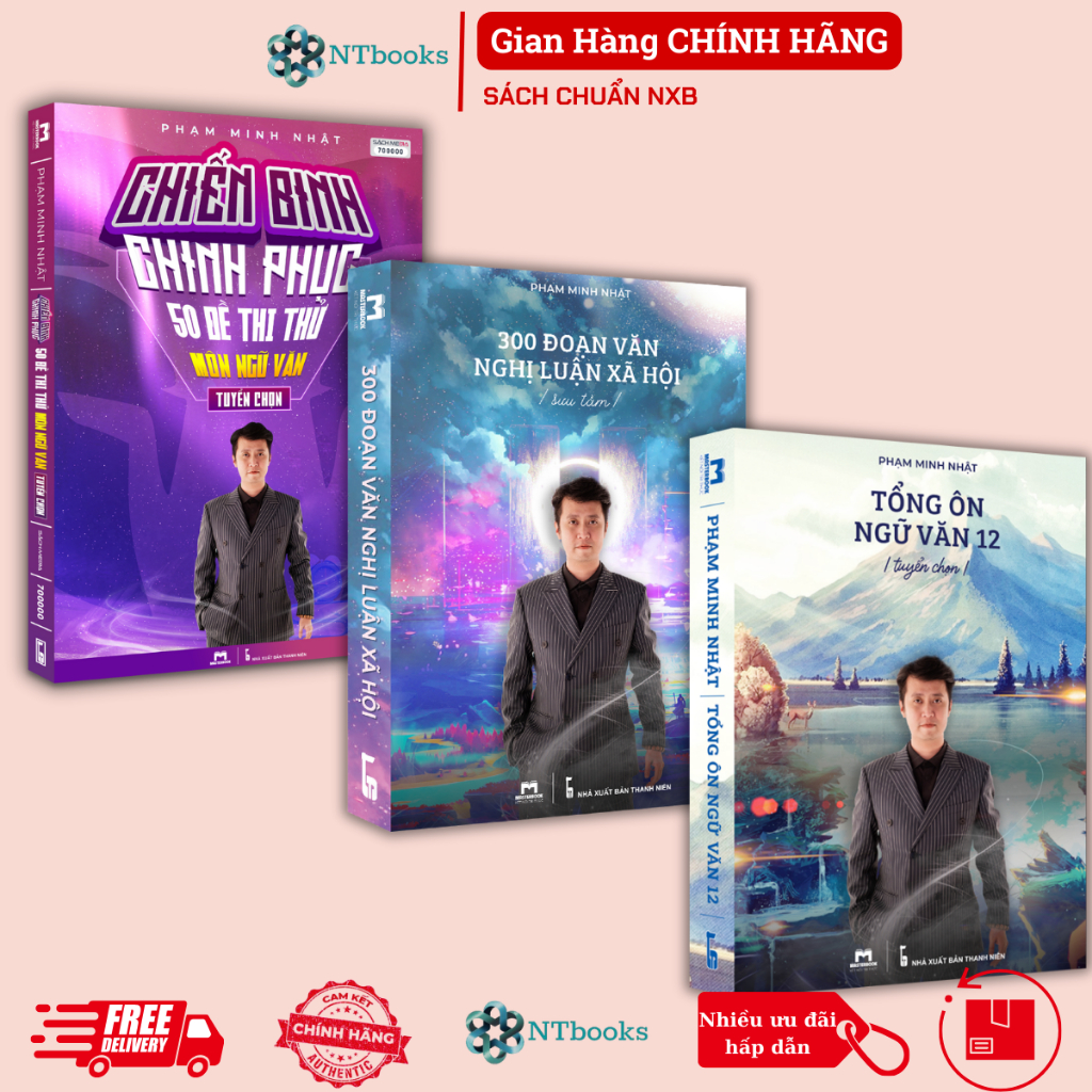 Combo 3 cuốn Sách Ngữ Văn Thầy Nhật (Nghị Luận Văn Học + Nghị Luận Xã Hội + Luyện Đề)