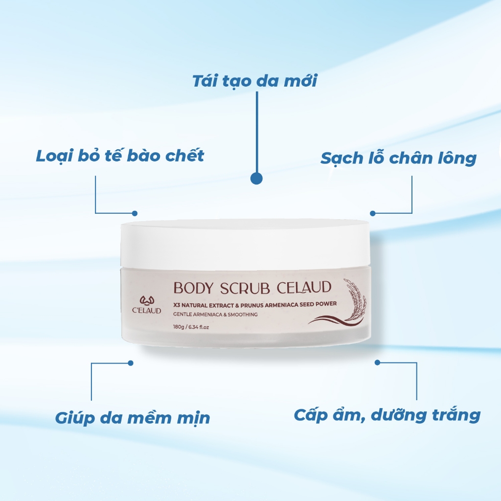 Tẩy tế bào chết, tái tạo và làm mịn da Body Scrub Celaud