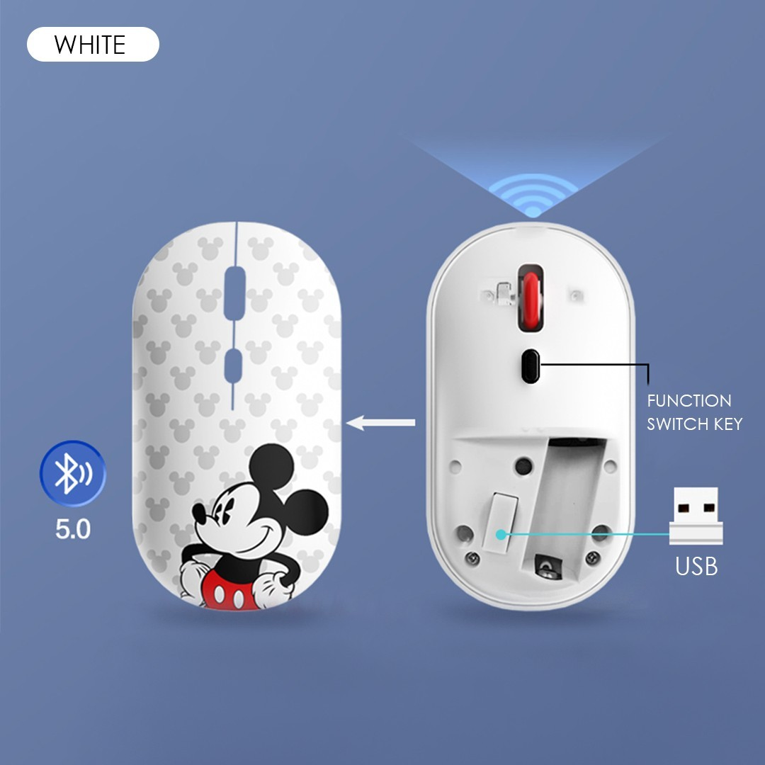 Chuột Bluetooth không dây JRC Disney Mickey Mouse, 2 chế độ kết nối - Hàng chính hãng