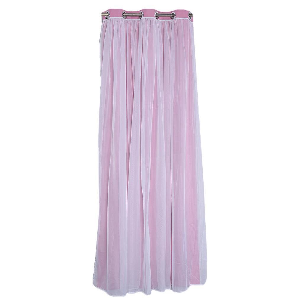 2-in-1  Curtain Window Blinds Drape with Grommets Top