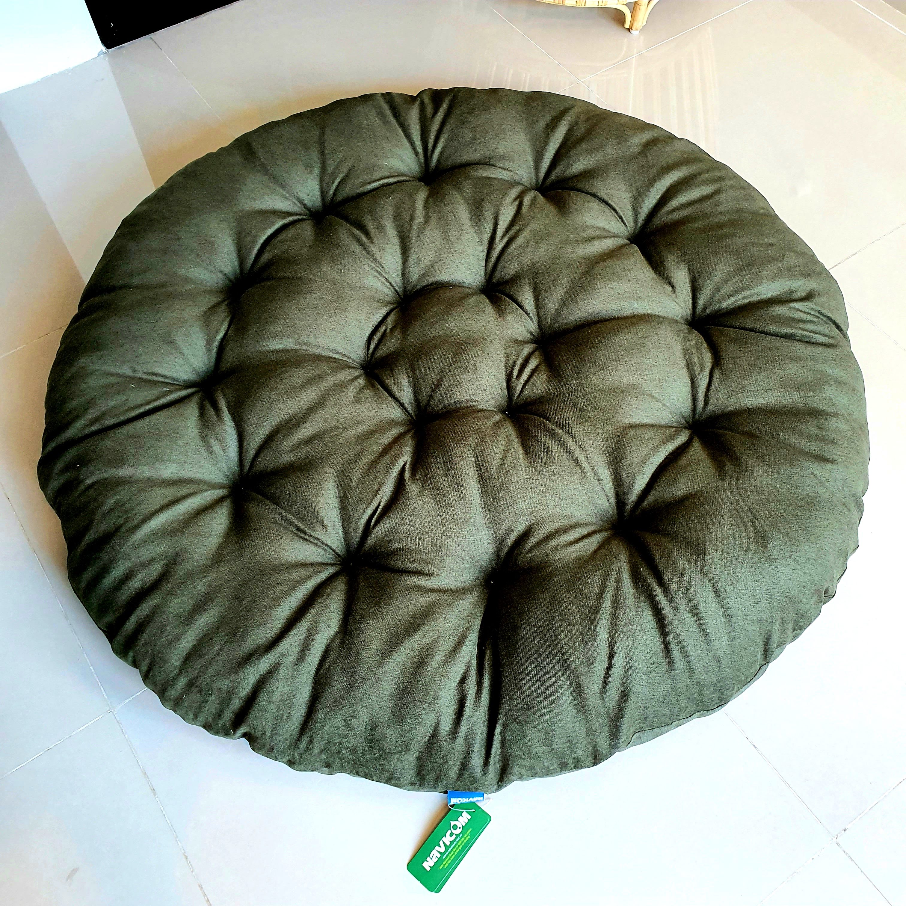 Ghế thư giãn papasan cao cấp ( vải bố xanh rêu)