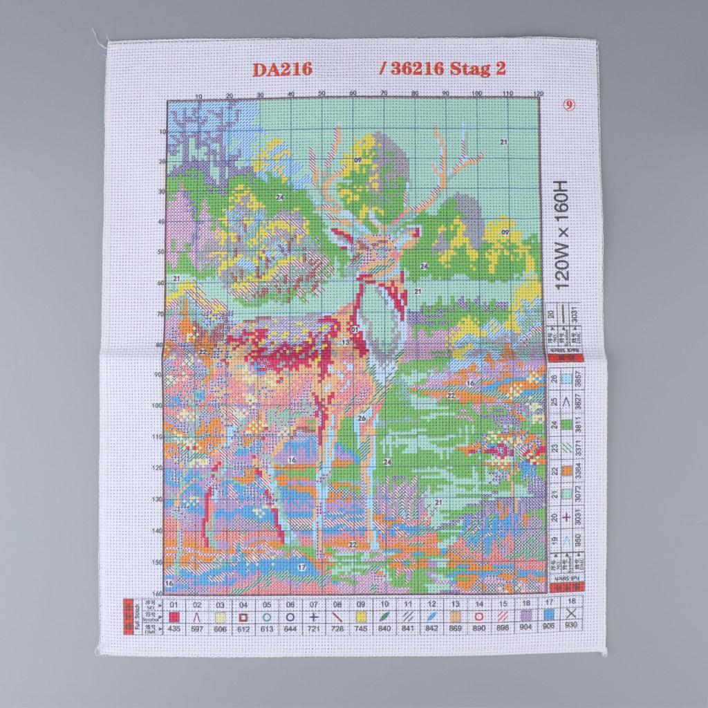 14CT 29x36cm Stamped Cross Stitch Kits Pre-Printed Pattern - Animal Stag