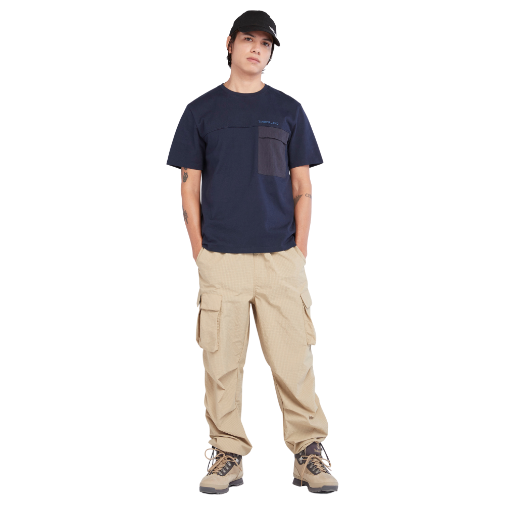 [Original] Timberland Áo Thun Men Mix Media Seersucker Pocket Tee Regular TB0A665N