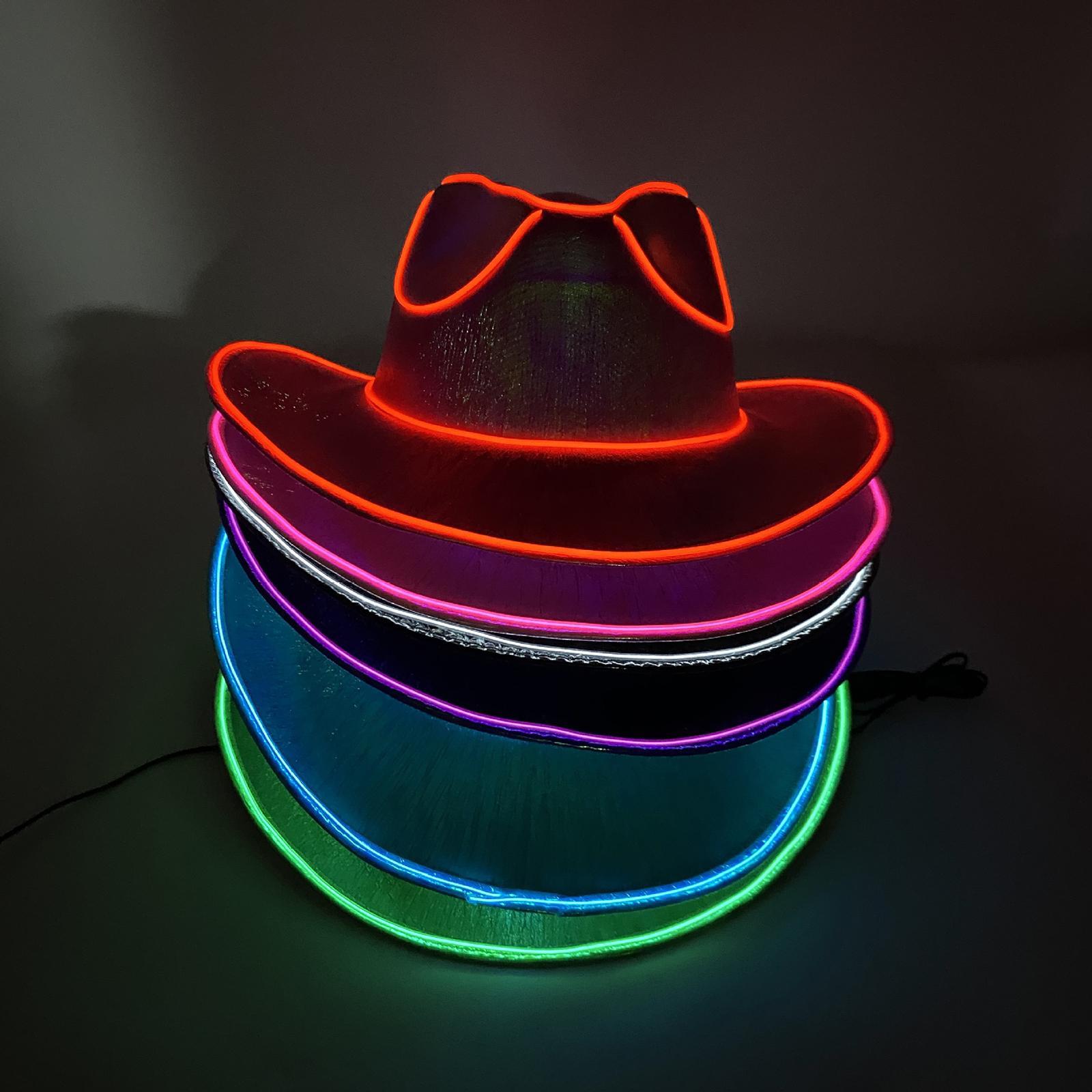 Cowgirl Hat LED Cowboy Hat Hat Fancy Dress Western Cowboy Hat Light up Cowboy Hat for Halloween Bridesmaid Bridal Holiday