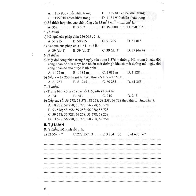 Bộ Đề Kiểm Tra Môn Toán Lớp 4 Tập 2 - HA