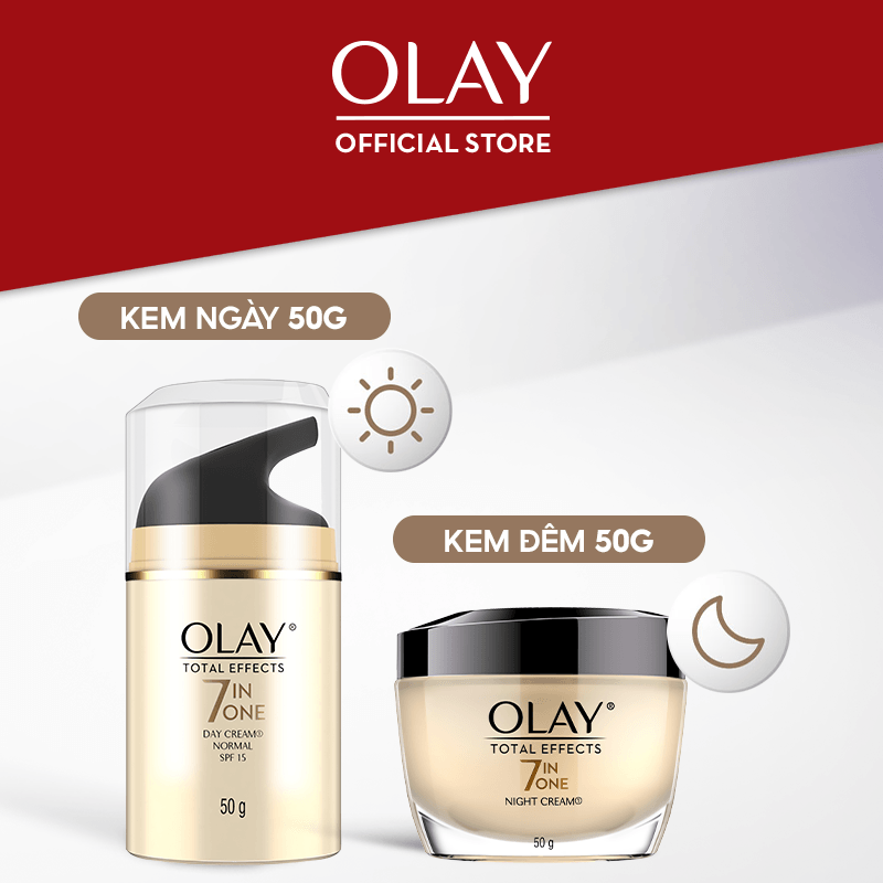 Combo Kem Dưỡng OLAY Total Effects Ngăn Ngừa Và Bảo Vệ Da Khỏi 7 Dấu Hiệu Lão Hóa