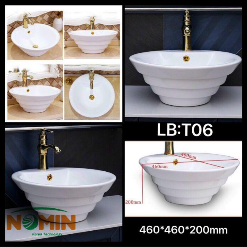 Lavabo sứ đặt bàn xoắn ốc phủ men nano cao cấp