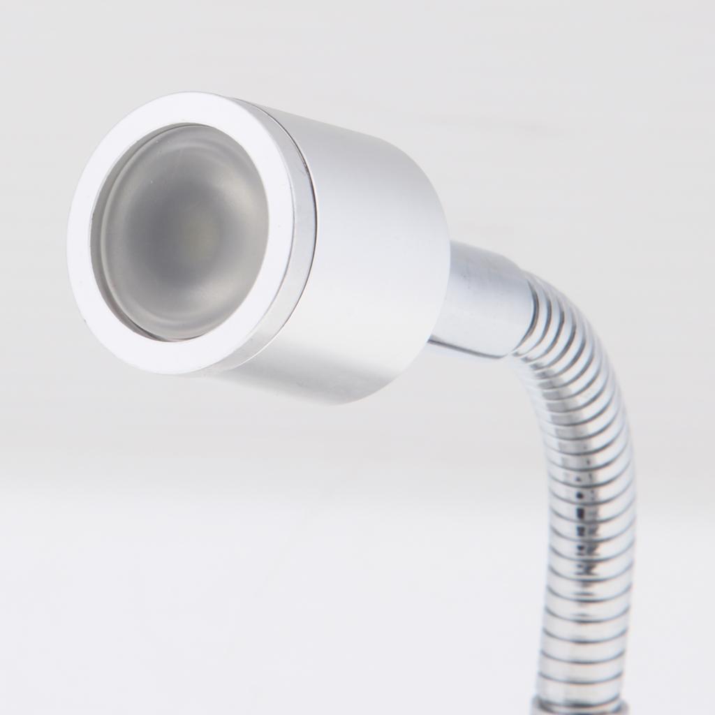 RV Boat 12V 1W LED Bedside Reading Light Wall Surface Mount Silver