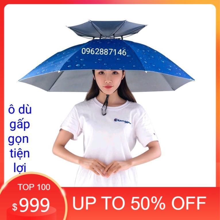 SALE LỚN ô dù đội đầu 2 tầng ô câu cá loại 1 siêu mát