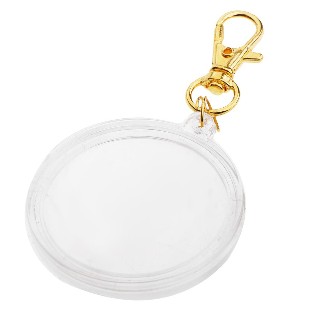 Hộp đựng đồng Xu Acrylic Di động Keychain Bộ Sưu Tập Móc Khóa Coin # 1