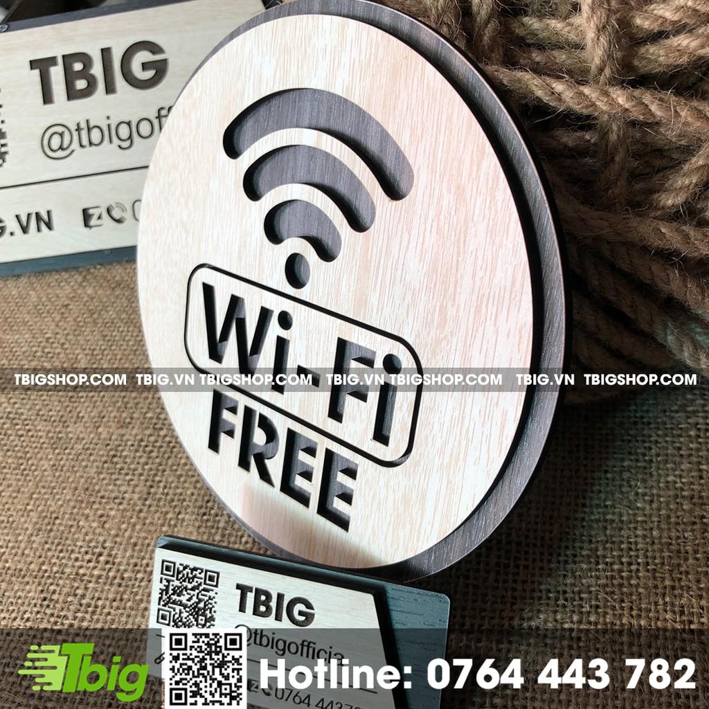 Bảng Free wifi bằng gỗ dán tường 2 lớp