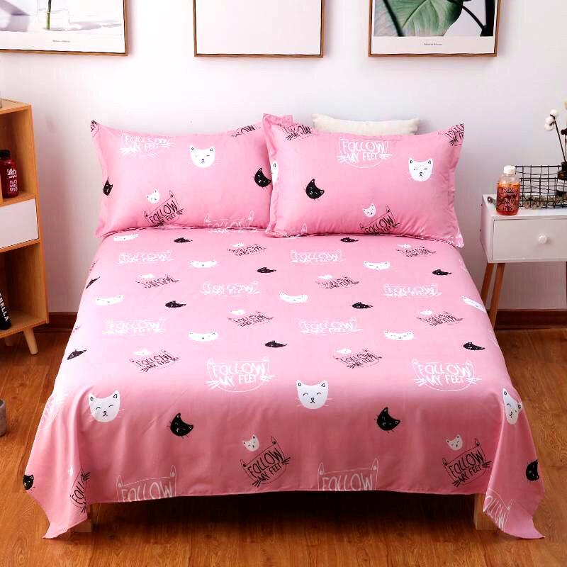 2021 Bedsheet Hoa Nhiều Màu Sắc Nữ Hoàng Vương Kích Thước Với 2 Vỏ Gối 100% Cotton Nguyên Chất Đôi Giường Mềm Mại Phong Cách Mới
