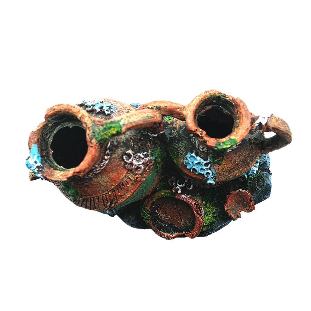 Artificial Aquarium Resin Bucket Ornament Fish Tank Simulation Marine Decor