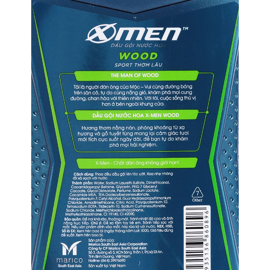 Dầu Gội Nước Hoa Thơm Lâu X-Men Wood Sport (380g)