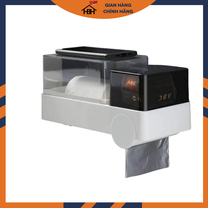 Hộp đựng giấy vệ sinh 3 trong 1 gắn tường chống nước cao cấp
