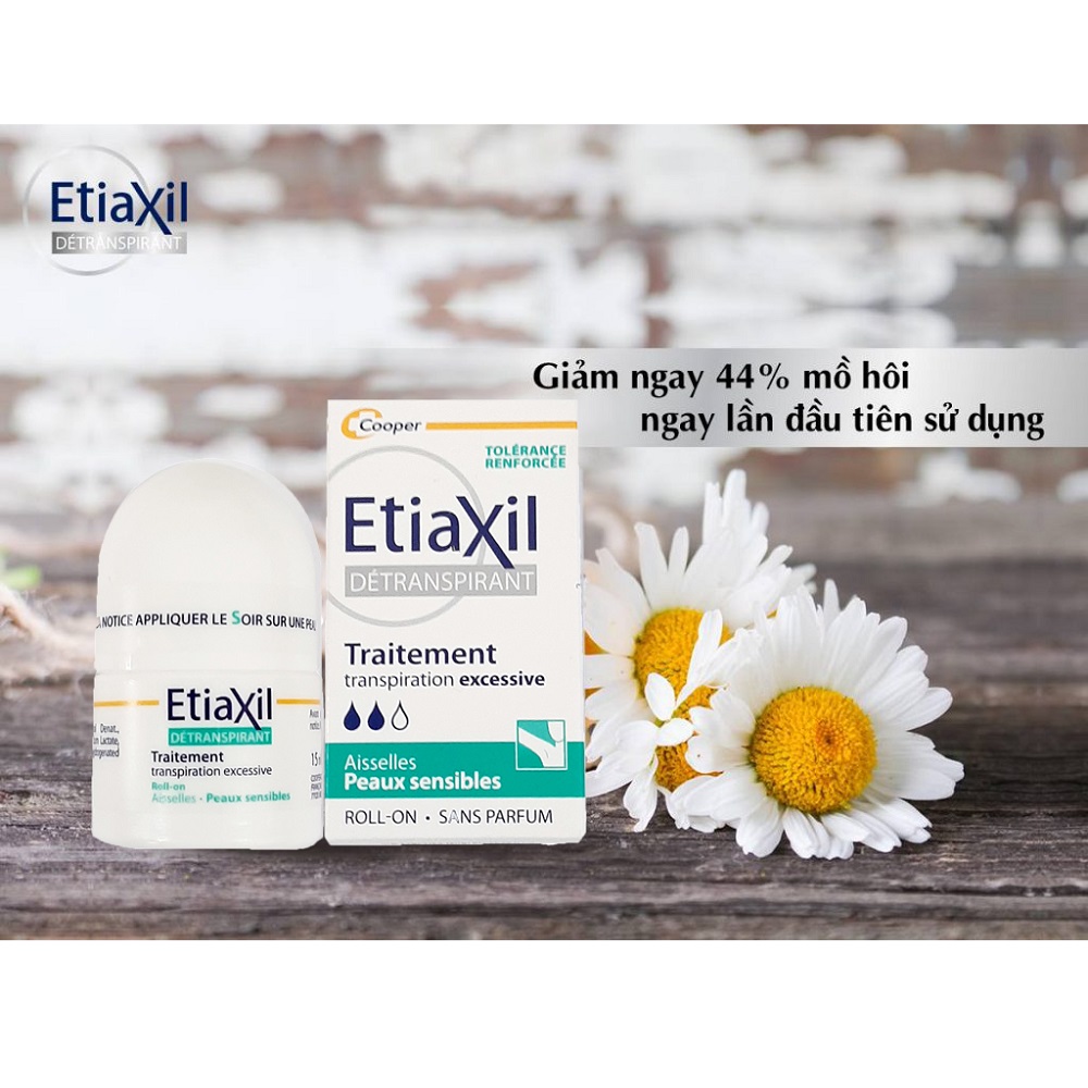 Lăn Khử Mùi ETIAXIL Détranspirant Traitement Aisselles Peaux Sensibles 15ml (Dành Cho Da Nhạy Cảm) + Quà Tặng