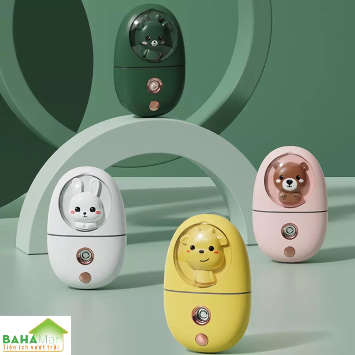 MÁY XÔNG HƠI NANO TẠO ĐỘ ẨM CHO DA - KẾT HỢP PHUN KHỬ KHUẨN MŨI HỌNG CÁ NHÂN "BAHAMAR" máy phun sương có tích hợp đèn LED, khi bật máy phun, ánh sáng ấm áp và tỏa sáng sẽ bao phủ