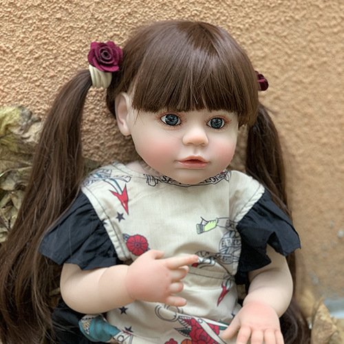 Búp Bê Bé Gái Tái Sinh Thân Gòn 60cm -Silicon Reborn Vinyl Doll 24 inch