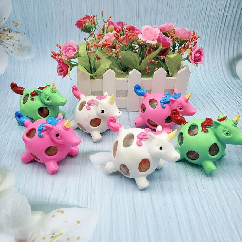 Squishy hình con ngựa bóp ra hạt mềm mịn dễ thương chân thực giảm stress co dãn đàn hồi ngộ nghĩnh bóp giải trí