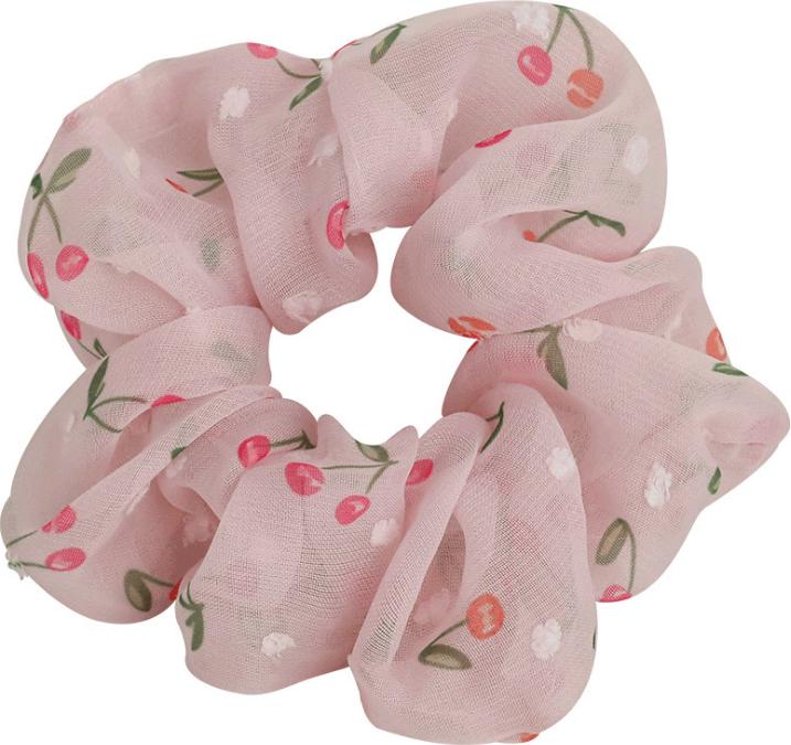 Sét 2 dây buộc tóc voan cherry Scrunchies tinh tế vòng lớn HD43 (Giao mầu ngẫu nhiên)