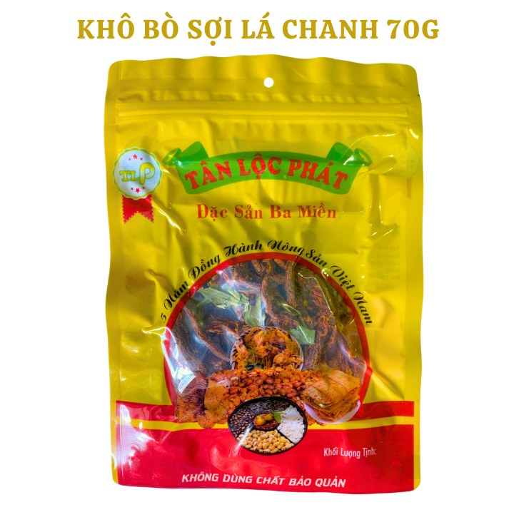 KHÔ BÒ SỢI LÁ CHANH TÂN LỘC PHÁT - BỊCH 70G