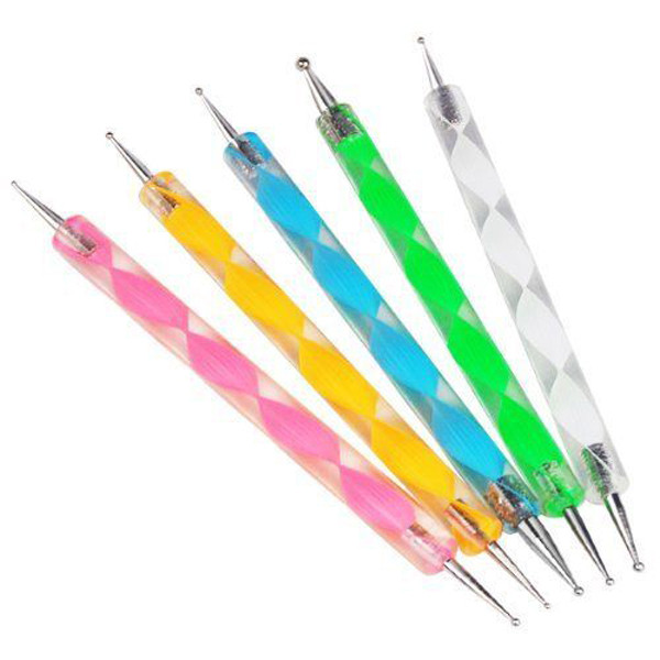Bộ 5 Bút mo chấm bi size tiểu Điêu Khắc tượng, búp bê - Trang trí Nail Art, móng tay 5 màu
