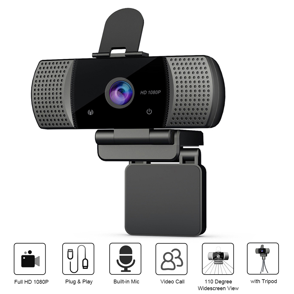 Webcam gốc rộng Full HD 1080P Wide Angle USB Webcam USB2.0 Drive-Free With Mic Web Cam Laptop Online Teching Conference Live Streaming
