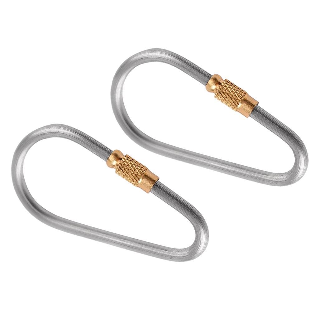2-6pack 2 Piece D-ring Titanium Alloy Screw Lock Carabiner Clip Hook Keychain C