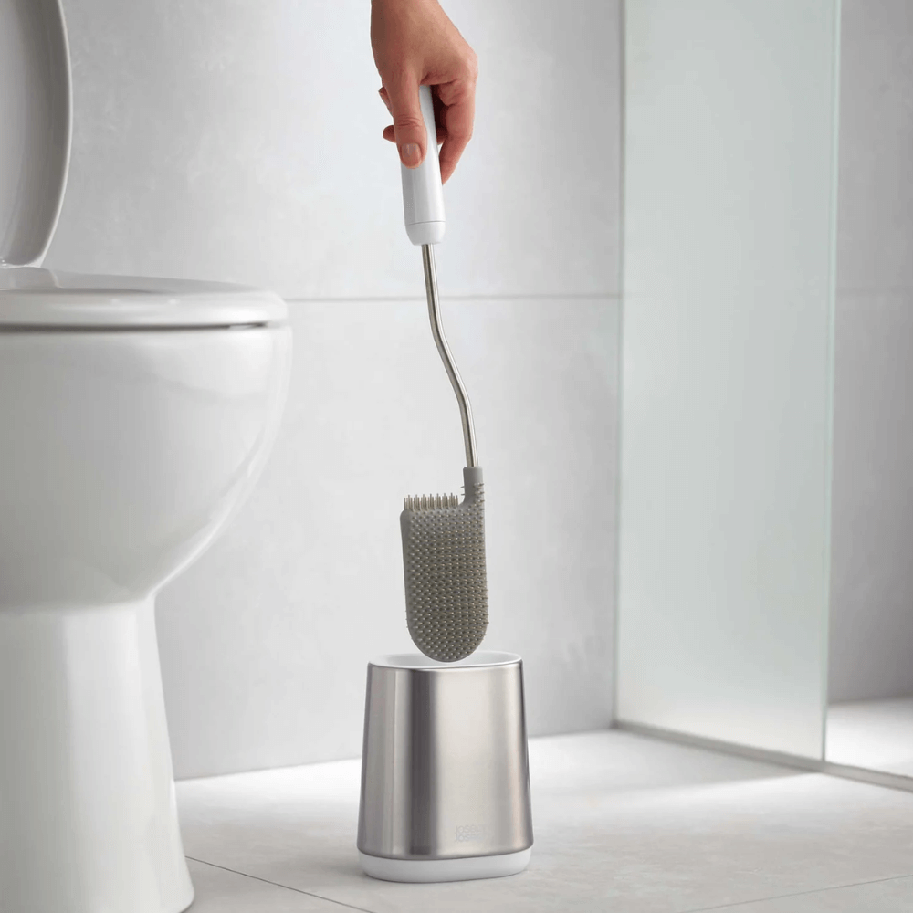 Cọ toilet silicone chống nhỏ giọt Joseph Joseph Flex Lite Steel 70561 hàng chính hãng