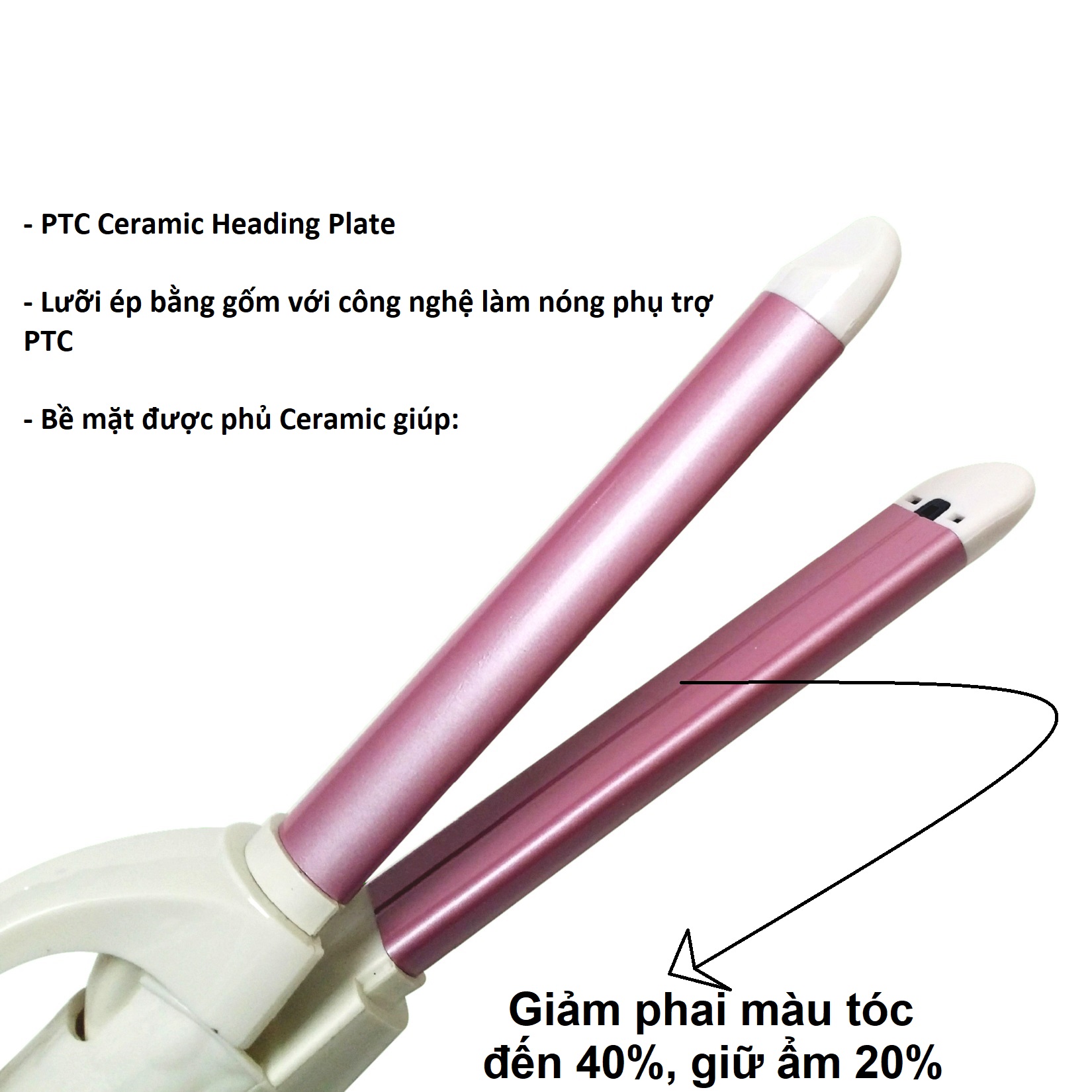 Máy uốn tóc mini 2 in 1 công nghệ làm nóng phụ trợ PTC phủ Ceramic chống khô tóc - EVANS161N