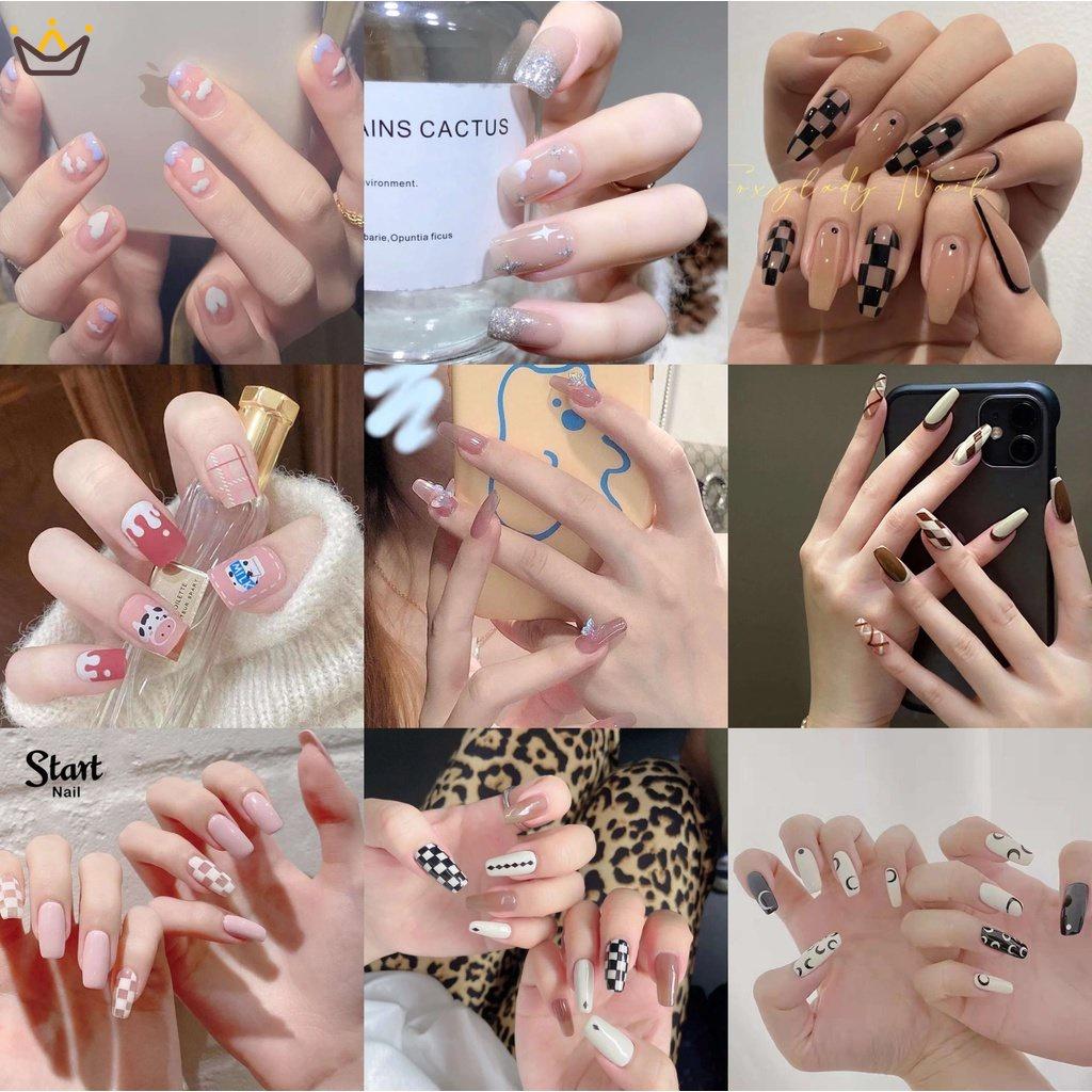 Net red Móng Tay Giả Nhỏ Tươi Tắn Dán Móng Tay Có Thể Tháo Rời Chống Thấm Nước ins MM