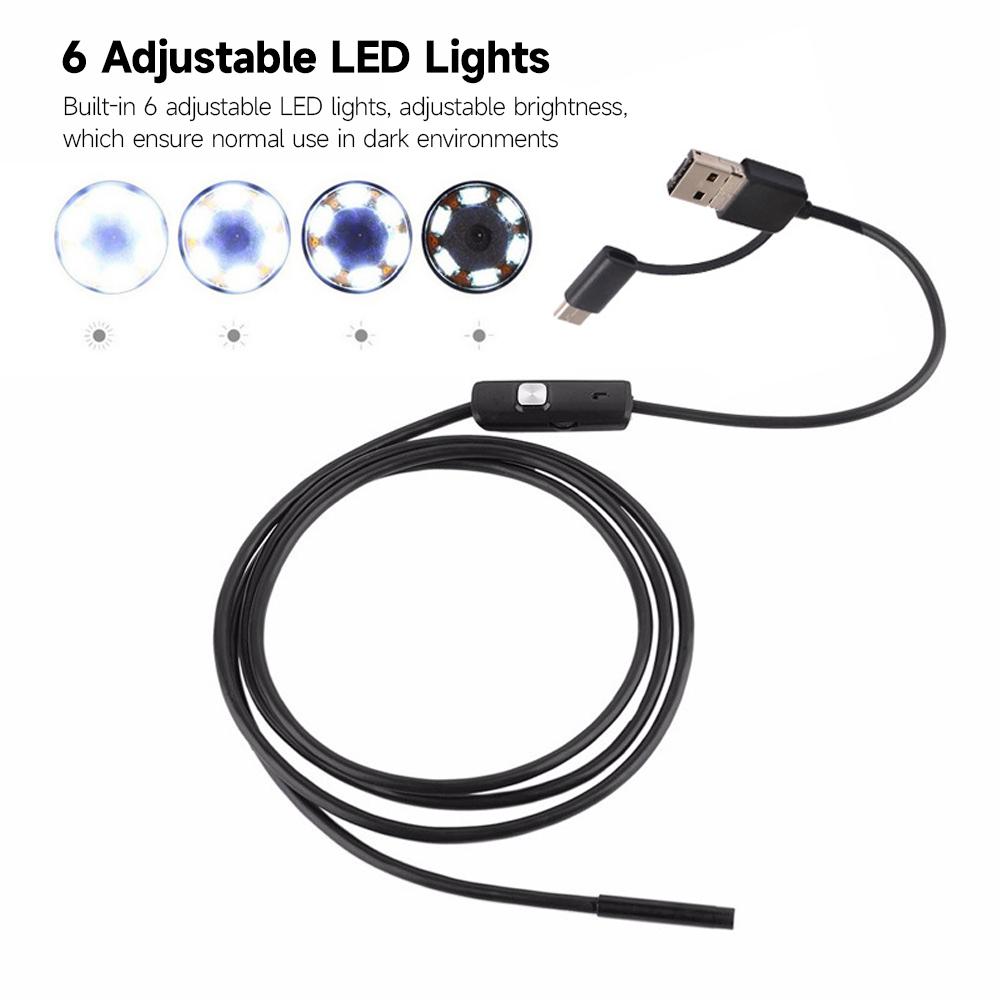 Dụng Cụ Nội Soi Điện Thoại Di Động 3 Trong 1 Type-C + Micro Usb + Usb Đèn Led 8Mm Máy Ảnh 1280 * 720 Độ Phân Giải Ip67 Chống Nước