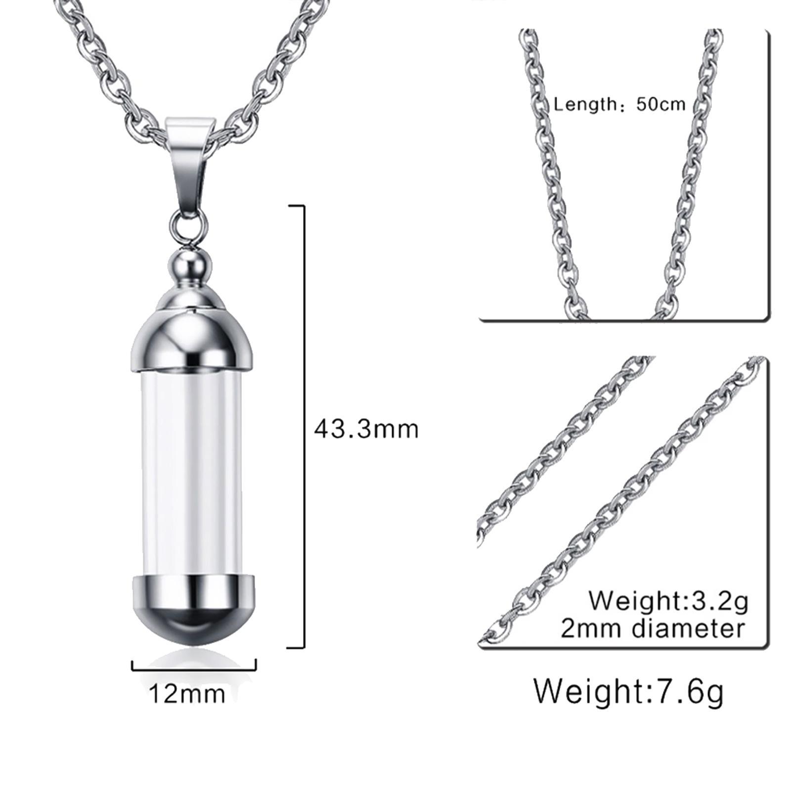 Stainless Locket Pendant Necklace Ash Urn  Cremation Keepsake Sliver